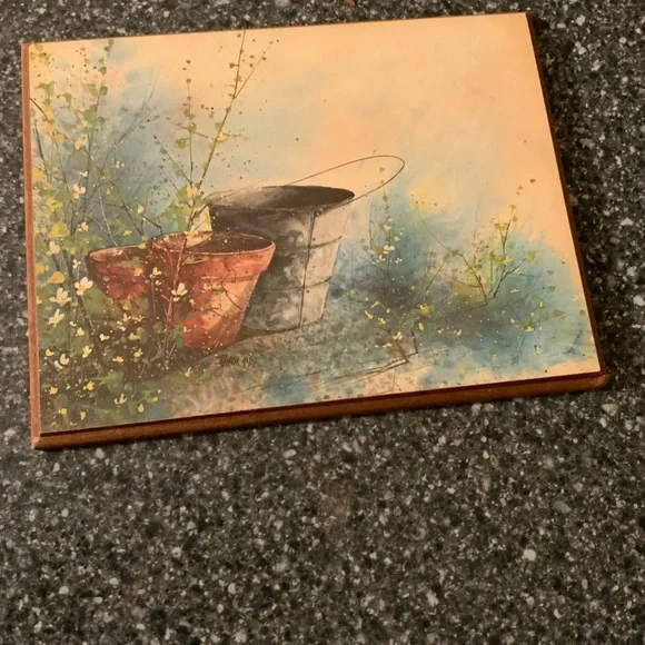 Wooden Plaques Vintage Set of 5 Country Look - Picture 6 of 8